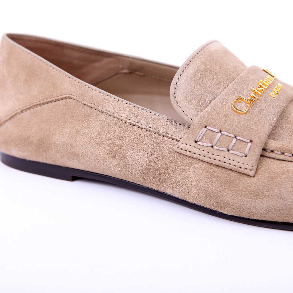 Dior Boy Loafers Suede Tan Size 38.5