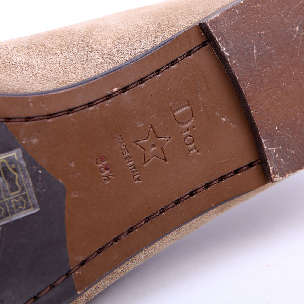 Dior Boy Loafers Suede Tan Size 38.5