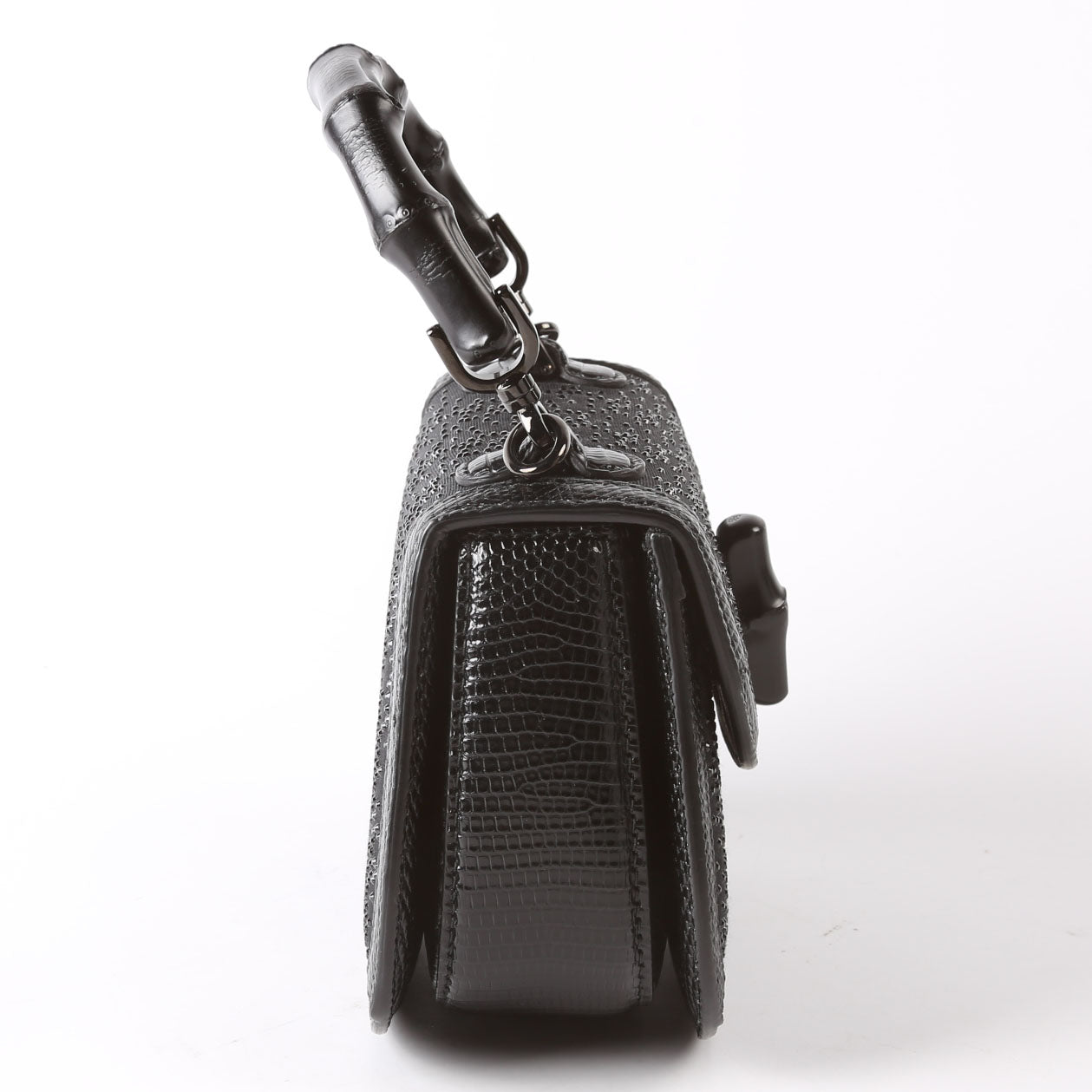 Gucci 735116 Bamboo 1947 Top Handle Mini Moire Black