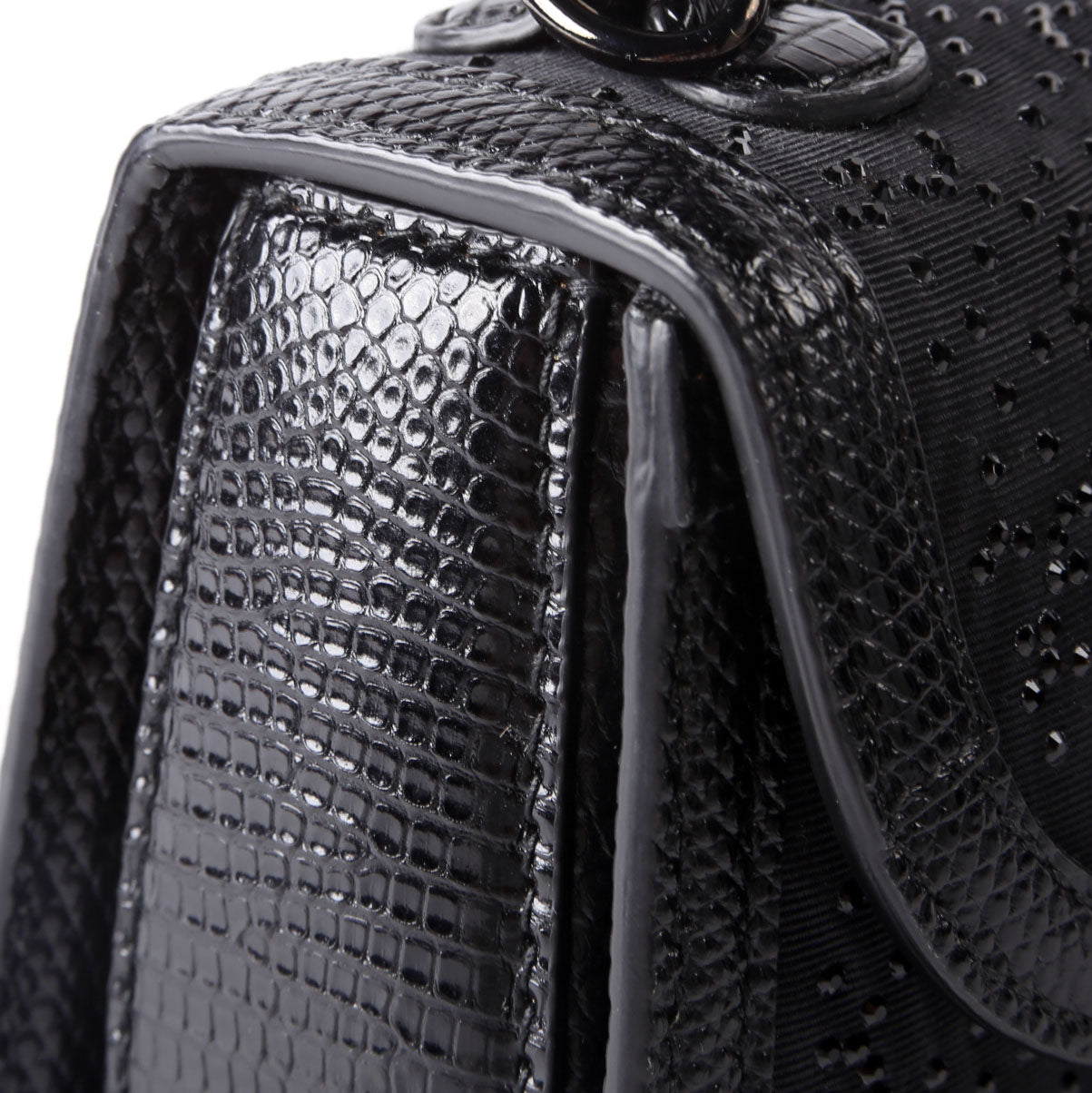 Gucci 735116 Bamboo 1947 Top Handle Mini Moire Black