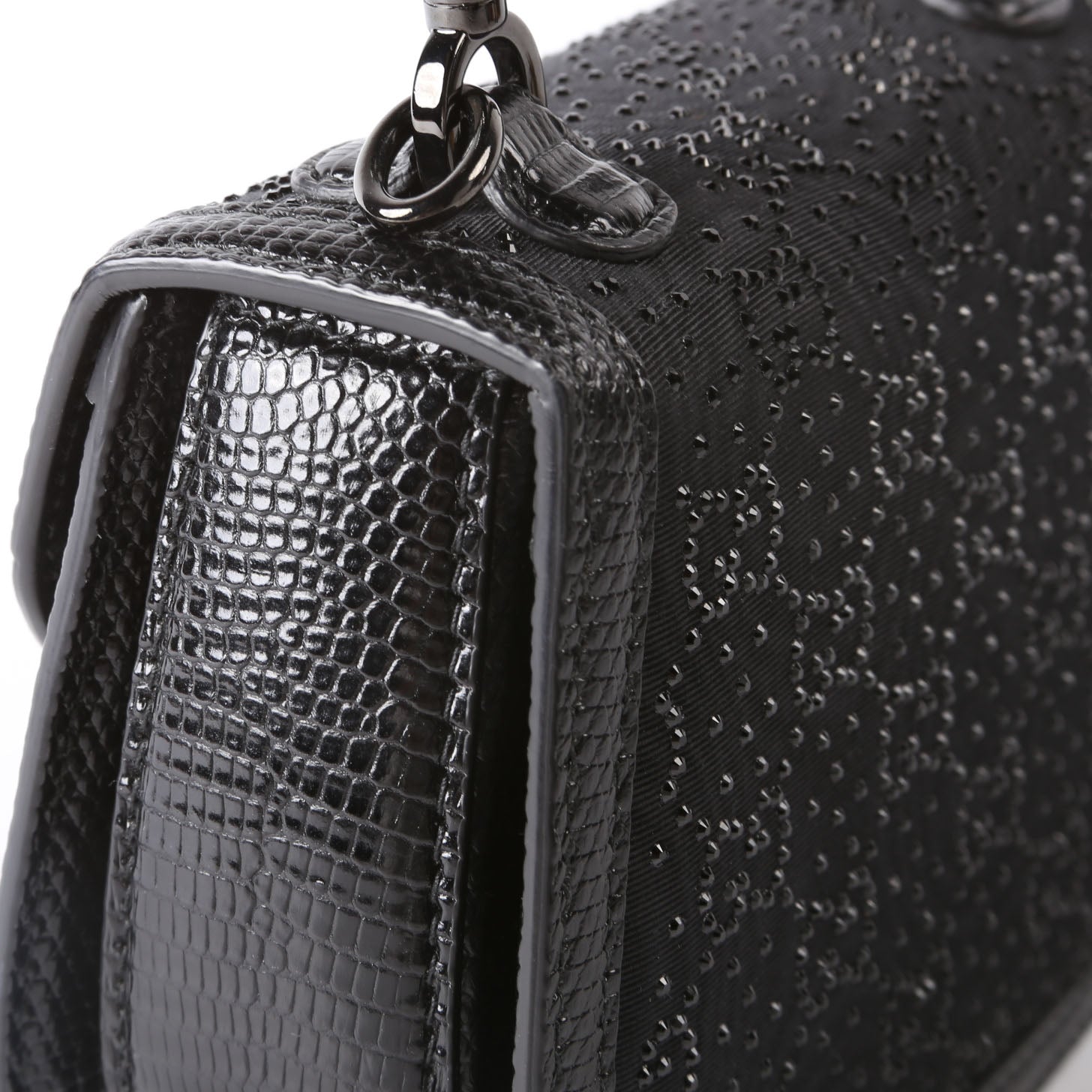 Gucci 735116 Bamboo 1947 Top Handle Mini Moire Black