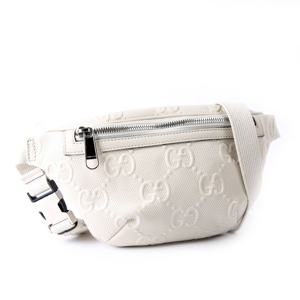 Gucci 658582 GG Embossed Belt Bag Ivory