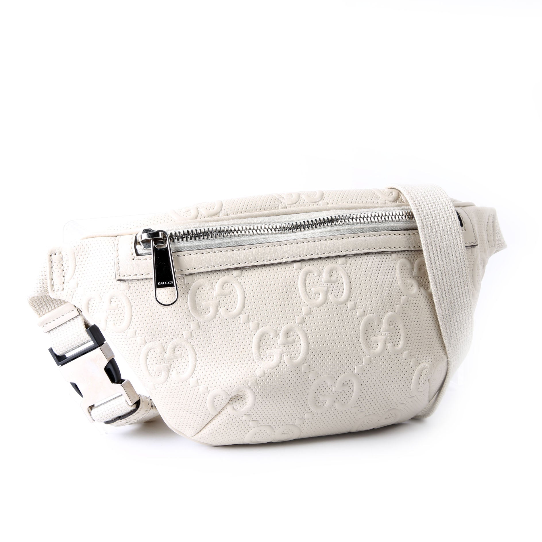 Gucci 658582 GG Embossed Belt Bag Ivory