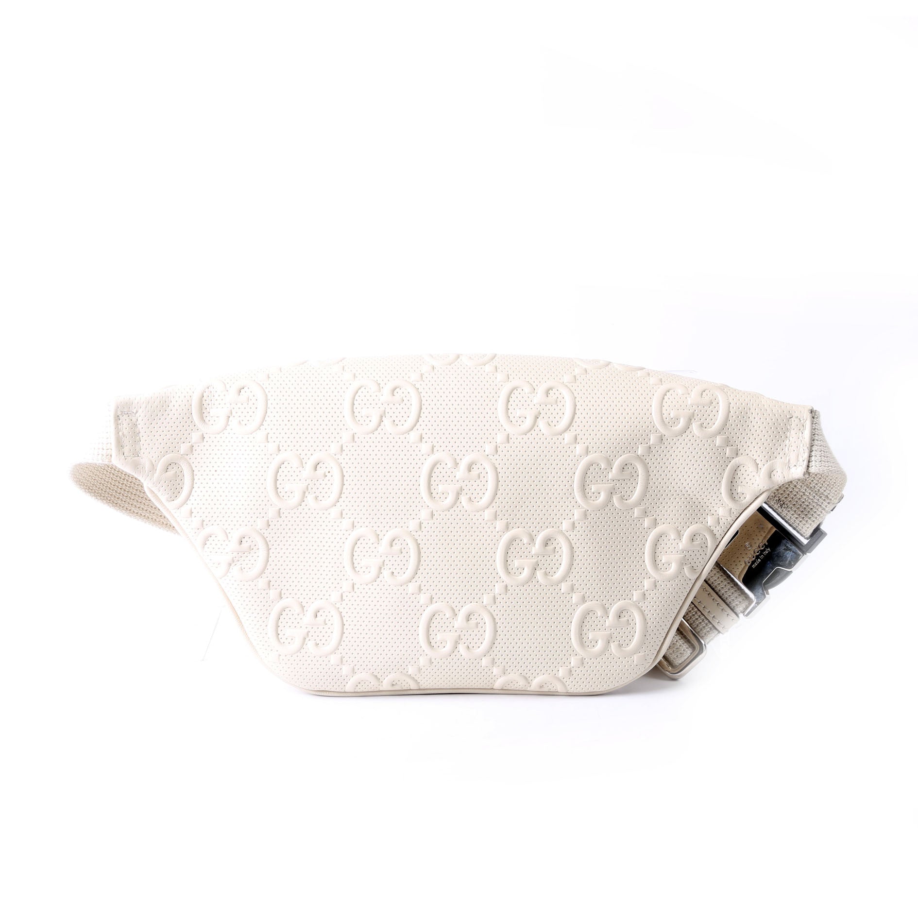 Gucci 658582 GG Embossed Belt Bag Ivory