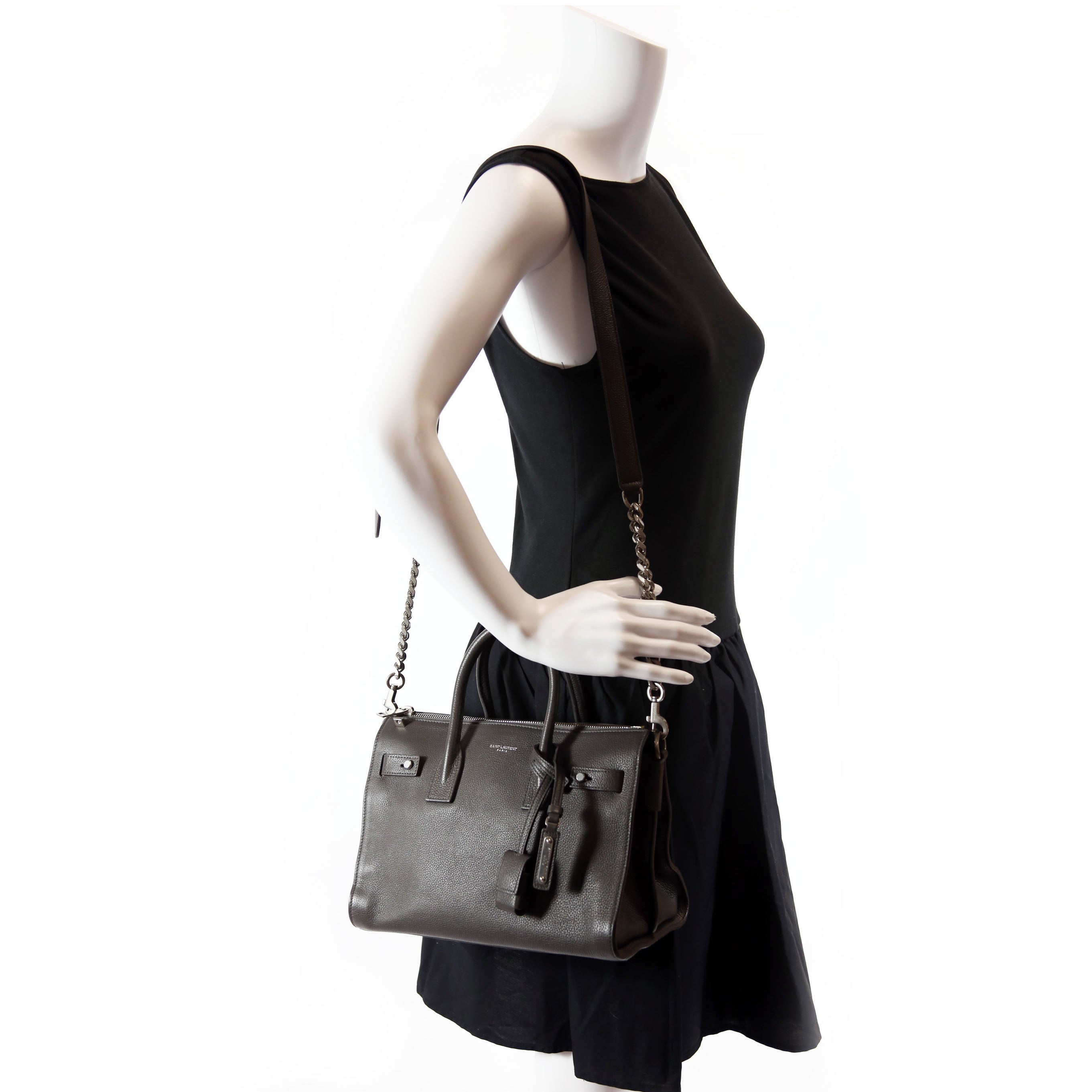 SAINT LAURENT Sac De Jour Baby Supple 4911715 Grey