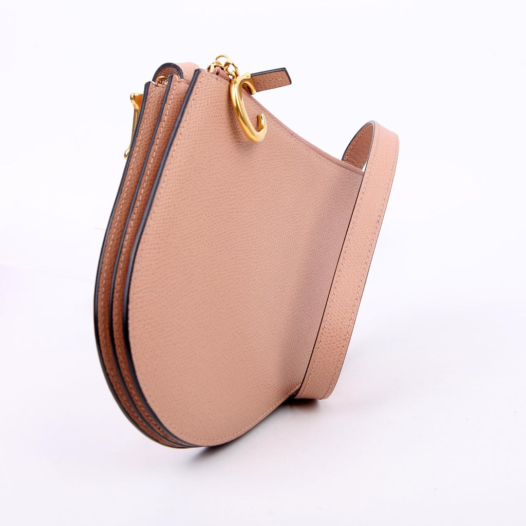 Dior Saddle Triple Zip Pouch Bag Nude