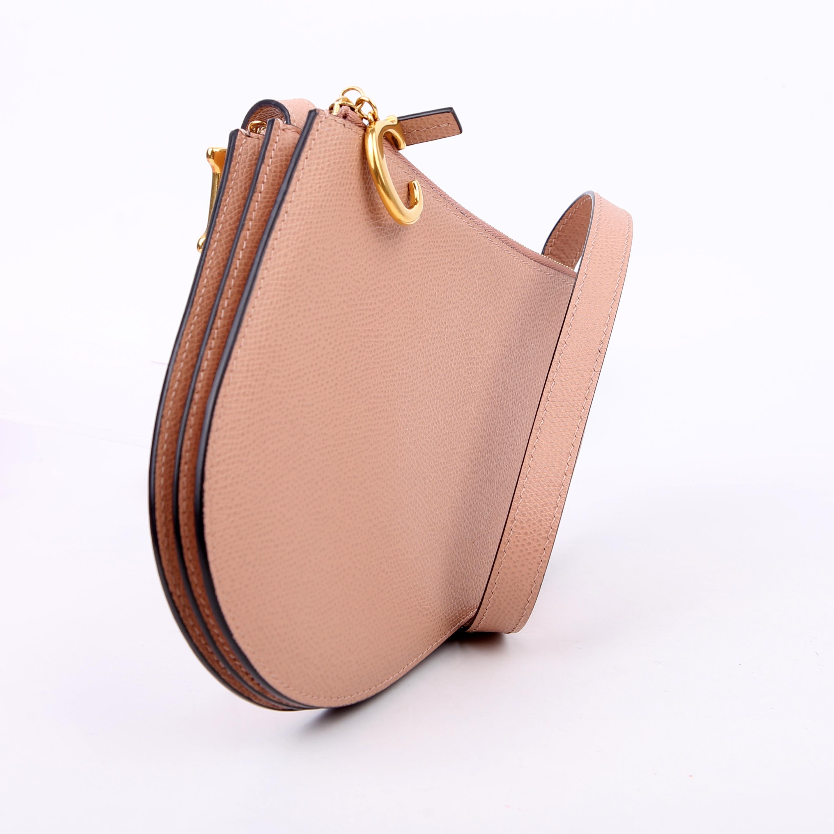 Dior Saddle Triple Zip Pouch Bag Nude