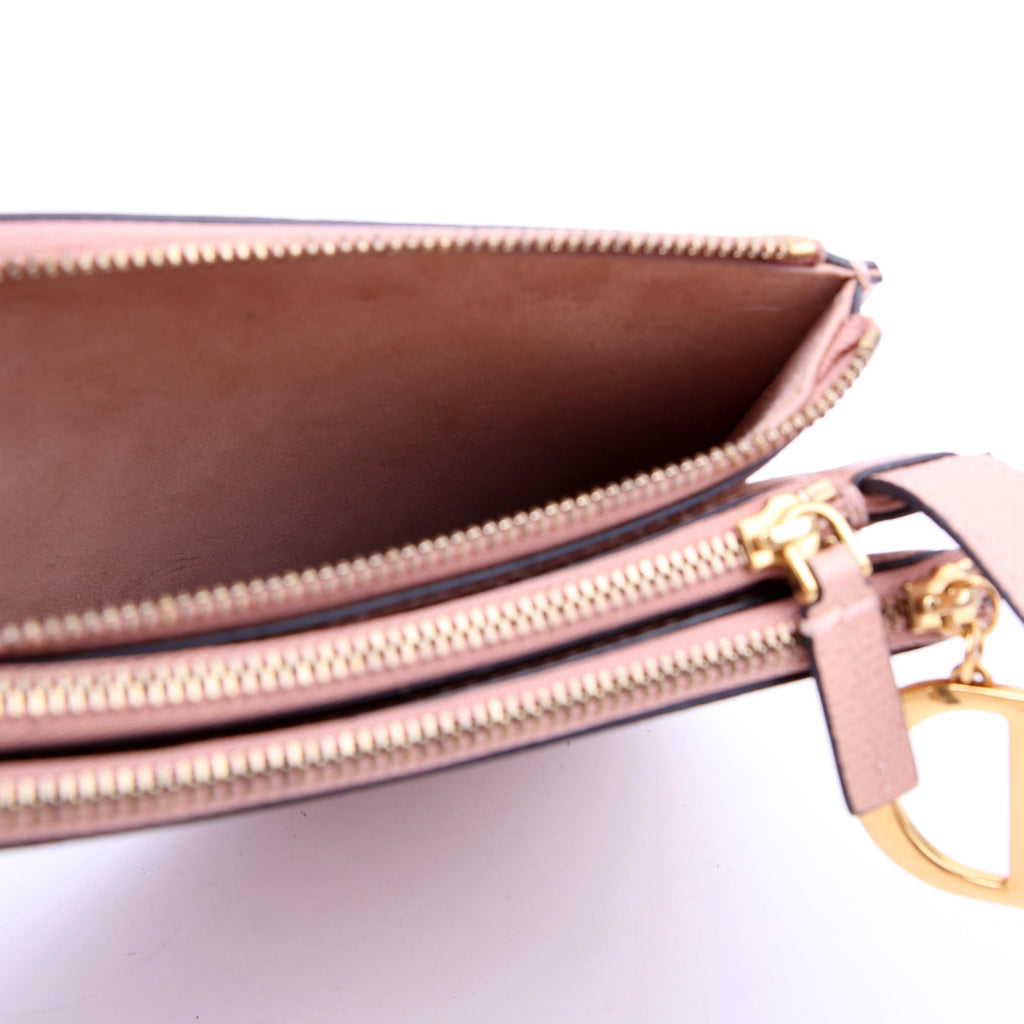 Dior Saddle Triple Zip Pouch Bag Nude