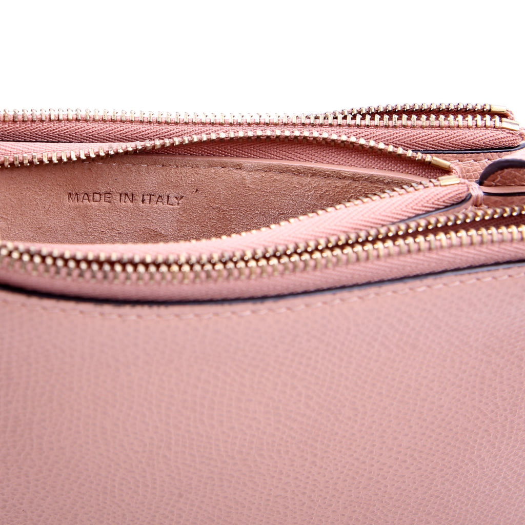 Dior Saddle Triple Zip Pouch Bag Nude
