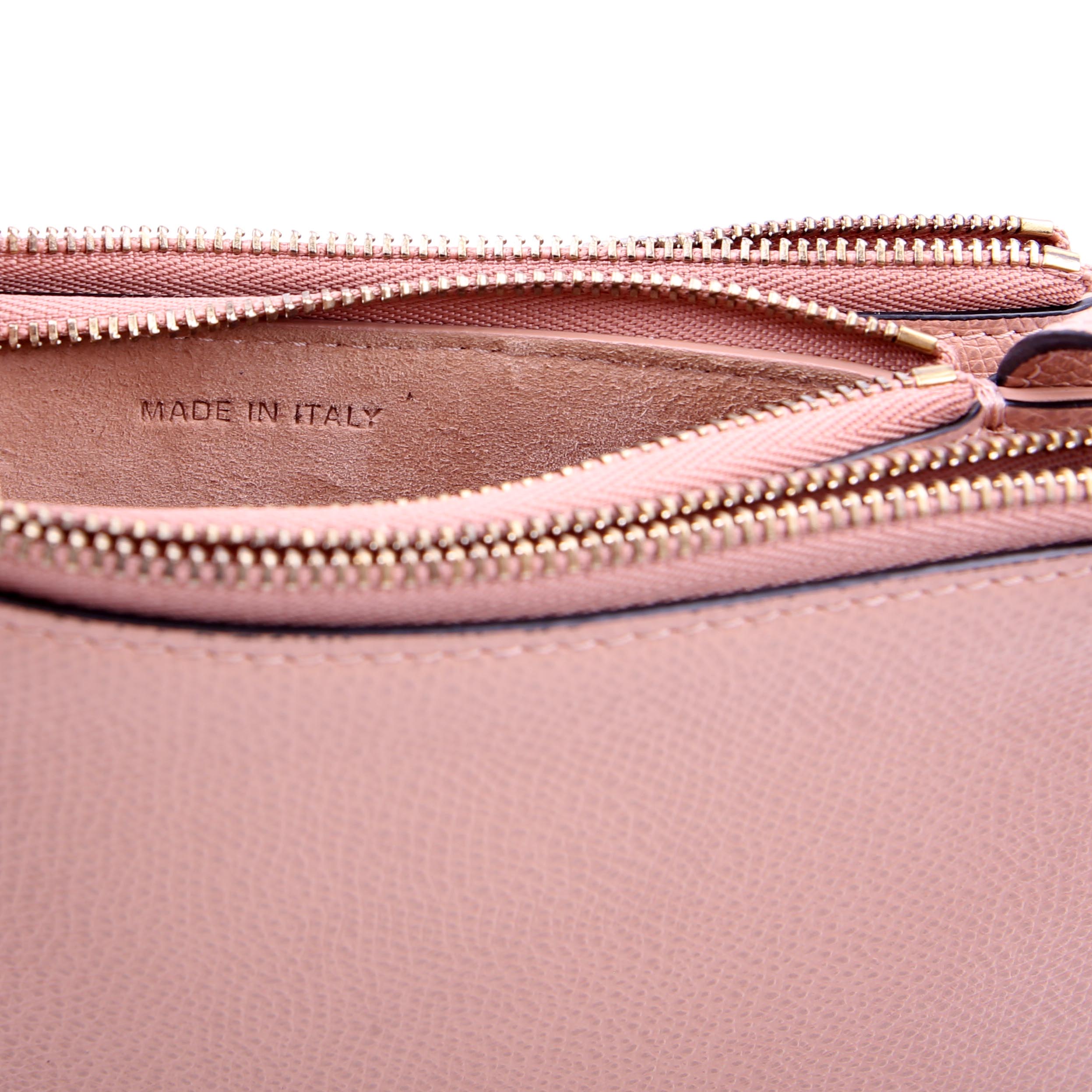 Dior Saddle Triple Zip Pouch Bag Nude