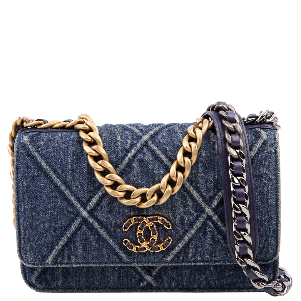 Chanel 19 WOC Quilted Denim 29M