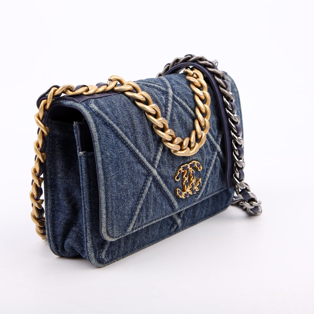 Chanel 19 WOC Quilted Denim 29M