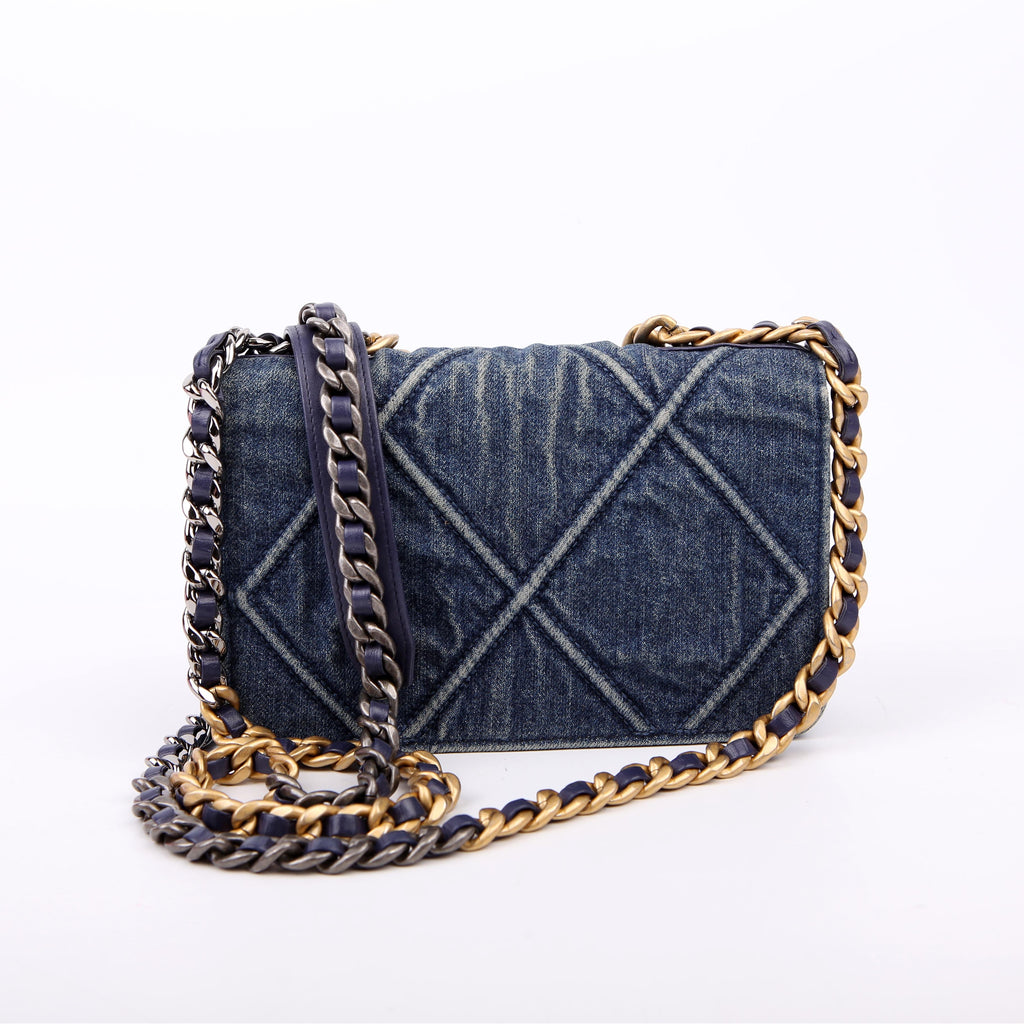 Chanel 19 WOC Quilted Denim 29M