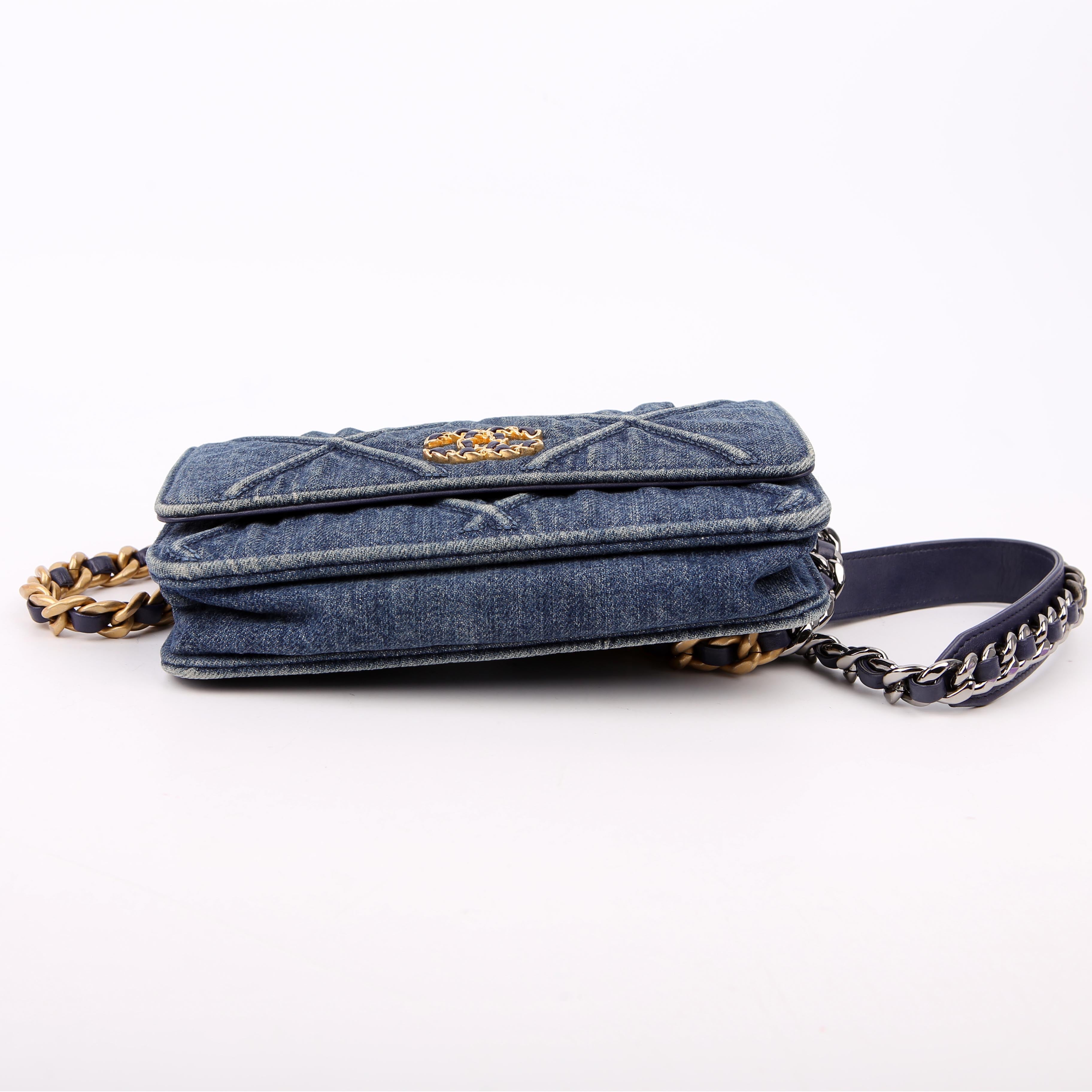 Chanel 19 WOC Quilted Denim 29M