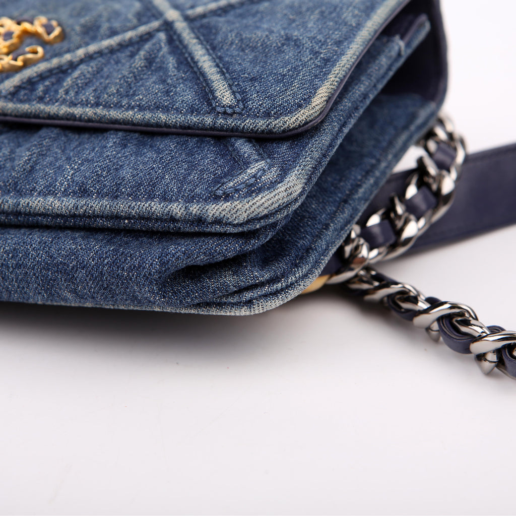 Chanel 19 WOC Quilted Denim 29M