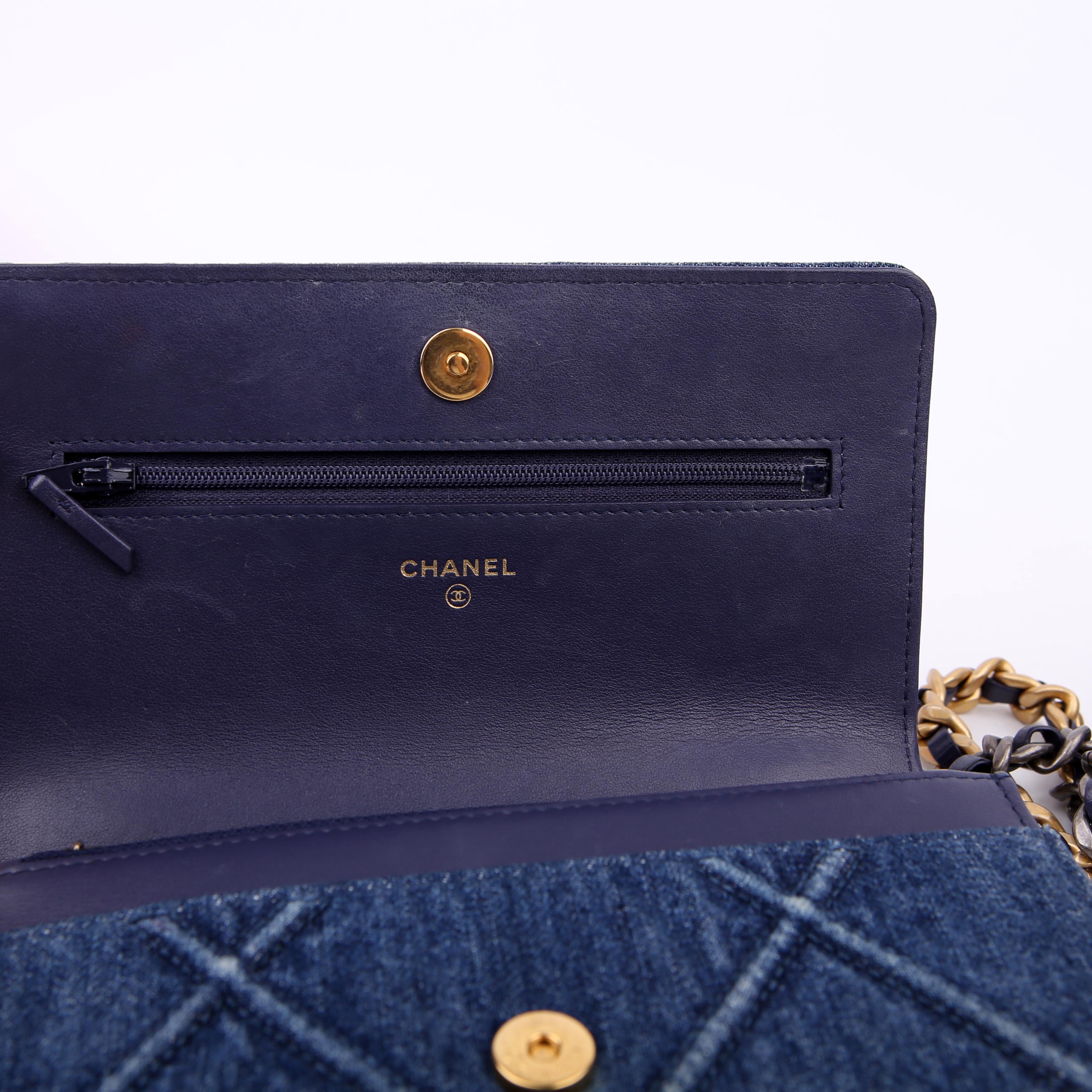 Chanel 19 WOC Quilted Denim 29M
