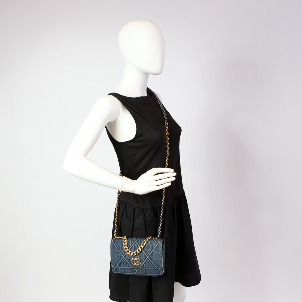 Chanel 19 WOC Quilted Denim 29M