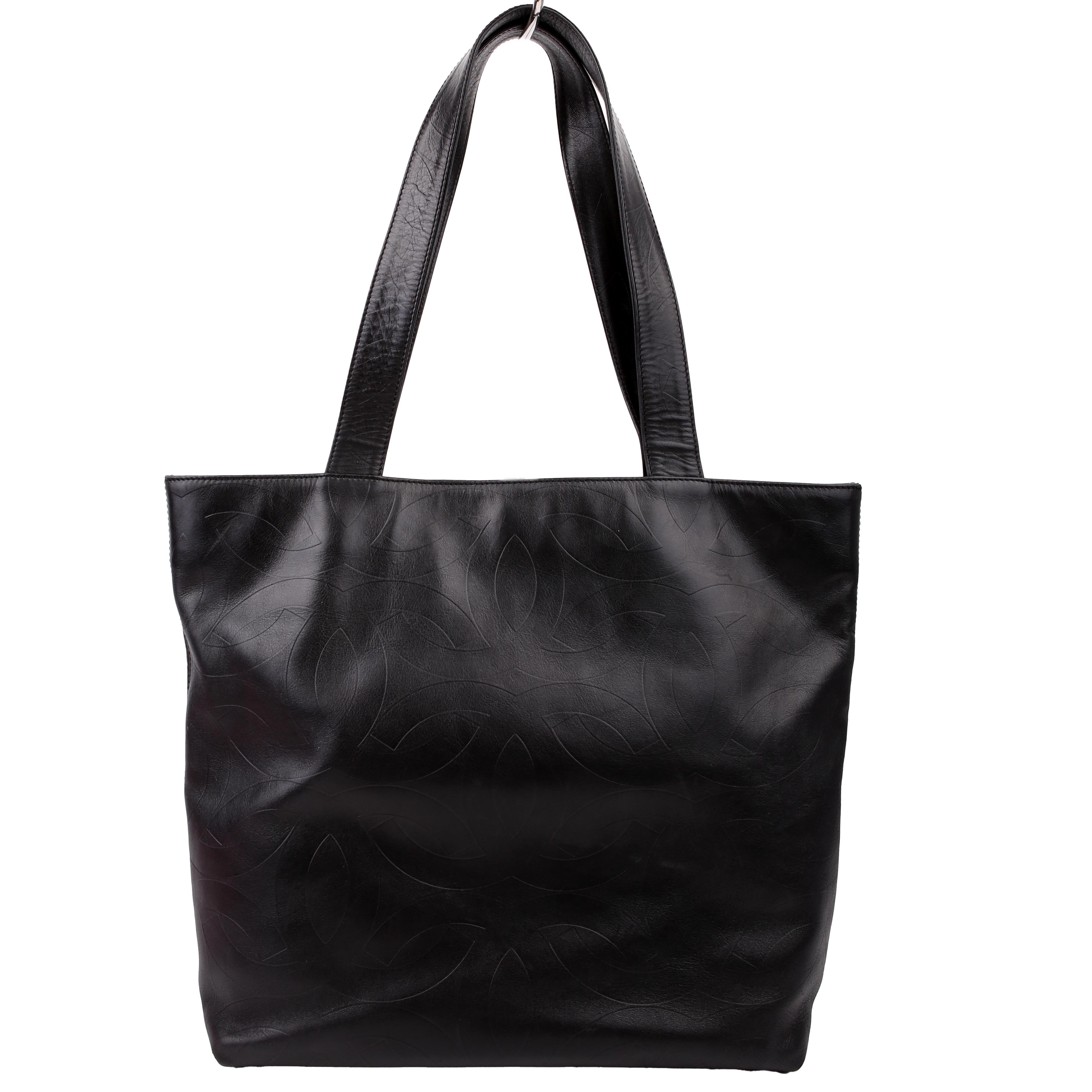 Coco Mark Embossed Tote 6M Black