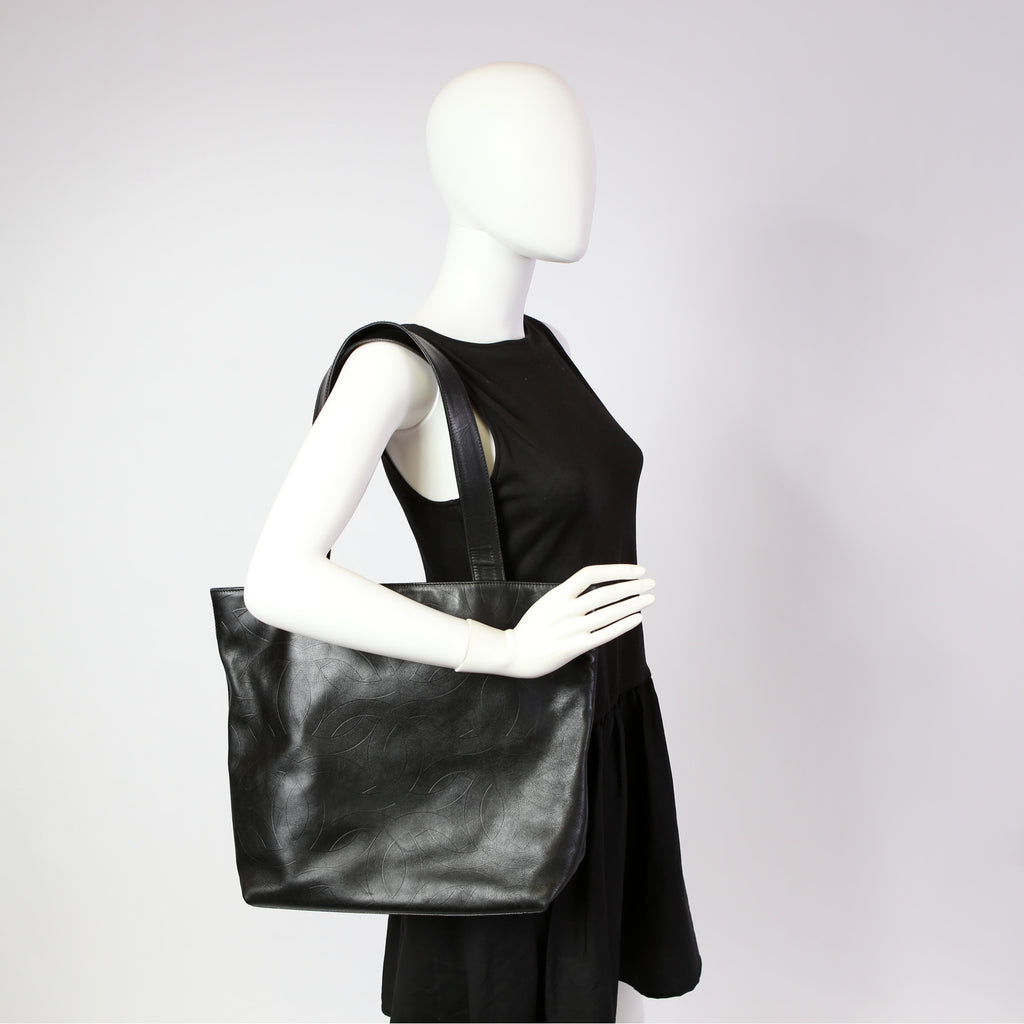Coco Mark Embossed Tote 6M Black