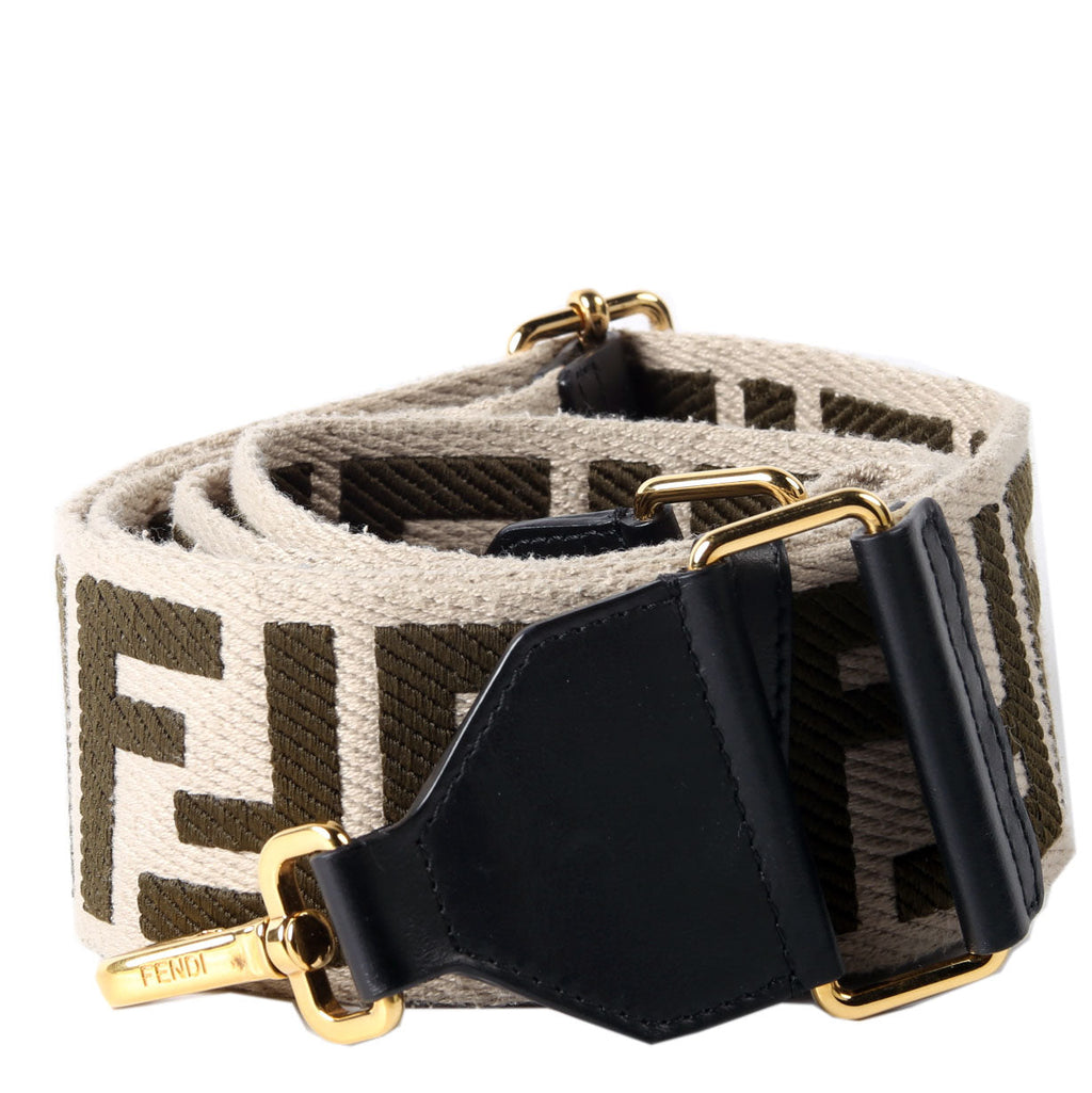 Fendi 8AV386 Strap You FF Fabric Strap Beige/Olive
