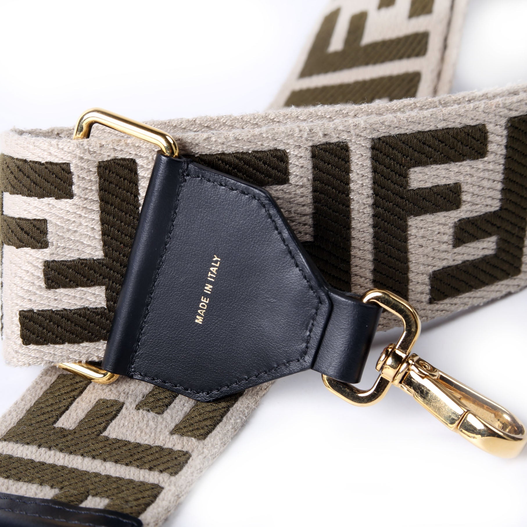Fendi 8AV386 Strap You FF Fabric Strap Beige/Olive