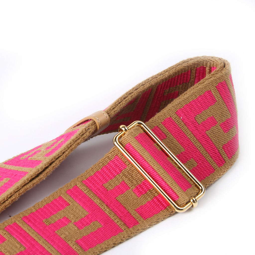 Fendi 8AV386 Strap You FF Fabric Strap Brown/Pink