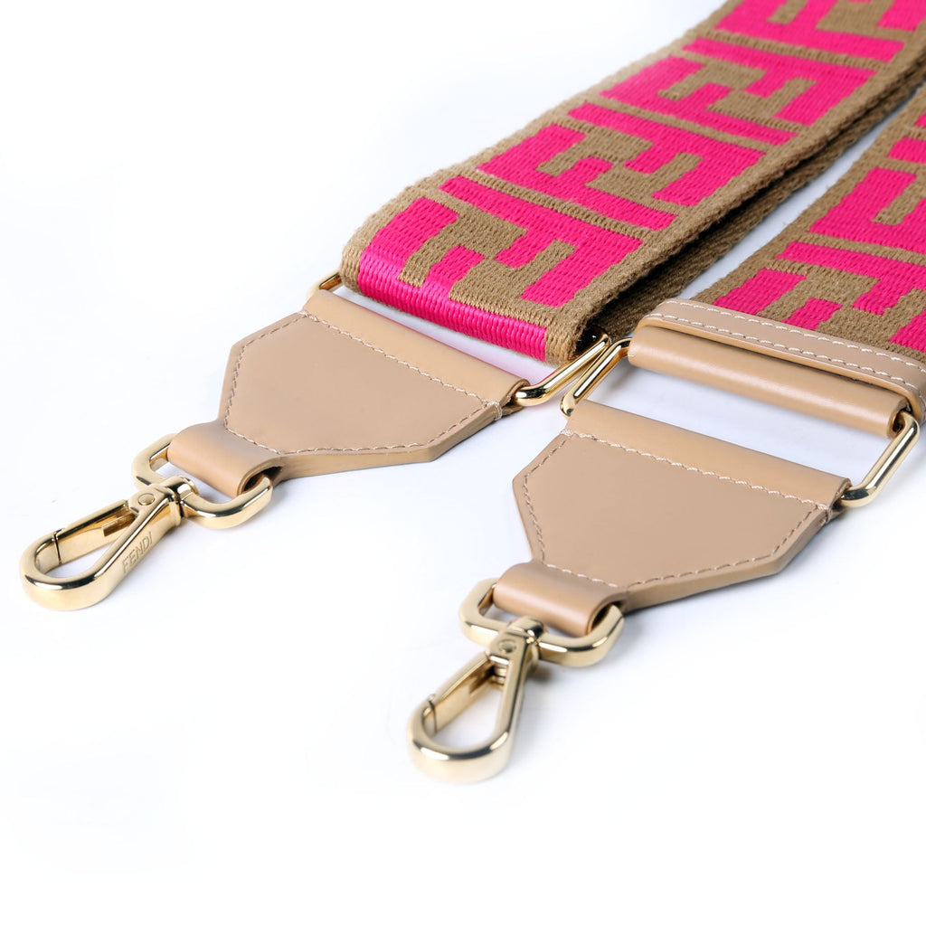 Fendi 8AV386 Strap You FF Fabric Strap Brown/Pink