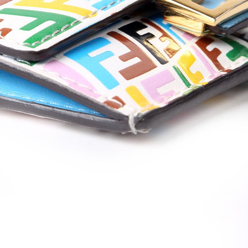 Fendi 8M0423 FF Vertigo Leather Baguette Card Holder Multicolor