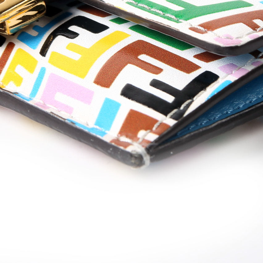 Fendi 8M0423 FF Vertigo Leather Baguette Card Holder Multicolor