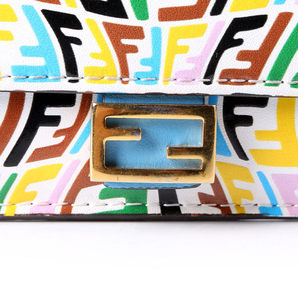 Fendi 8M0423 FF Vertigo Leather Baguette Card Holder Multicolor