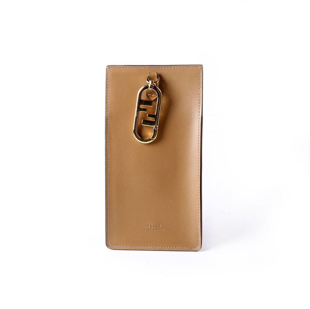 Fendi 7AS047 Suede FF Phone Pouch Yellow/Brown