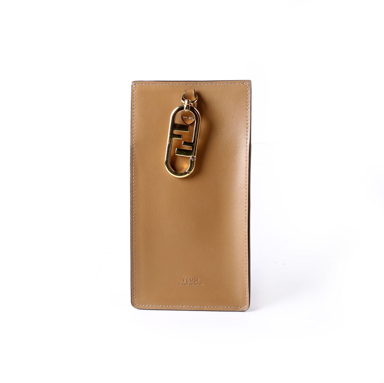 Fendi 7AS047 Suede FF Phone Pouch Yellow/Brown