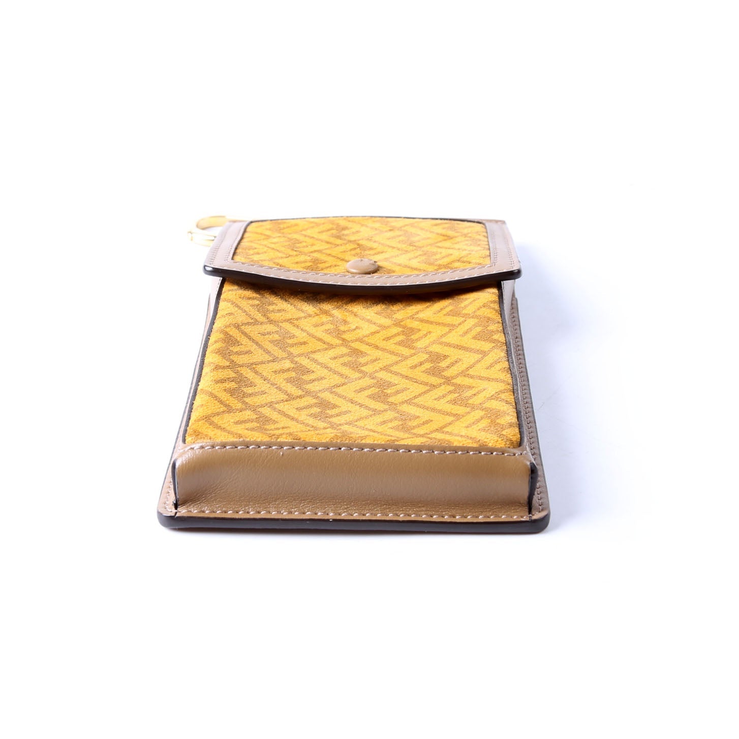 Fendi 7AS047 Suede FF Phone Pouch Yellow/Brown