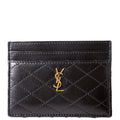 Gaby Card Case Quilted Lambskin 703219 Black/Gold