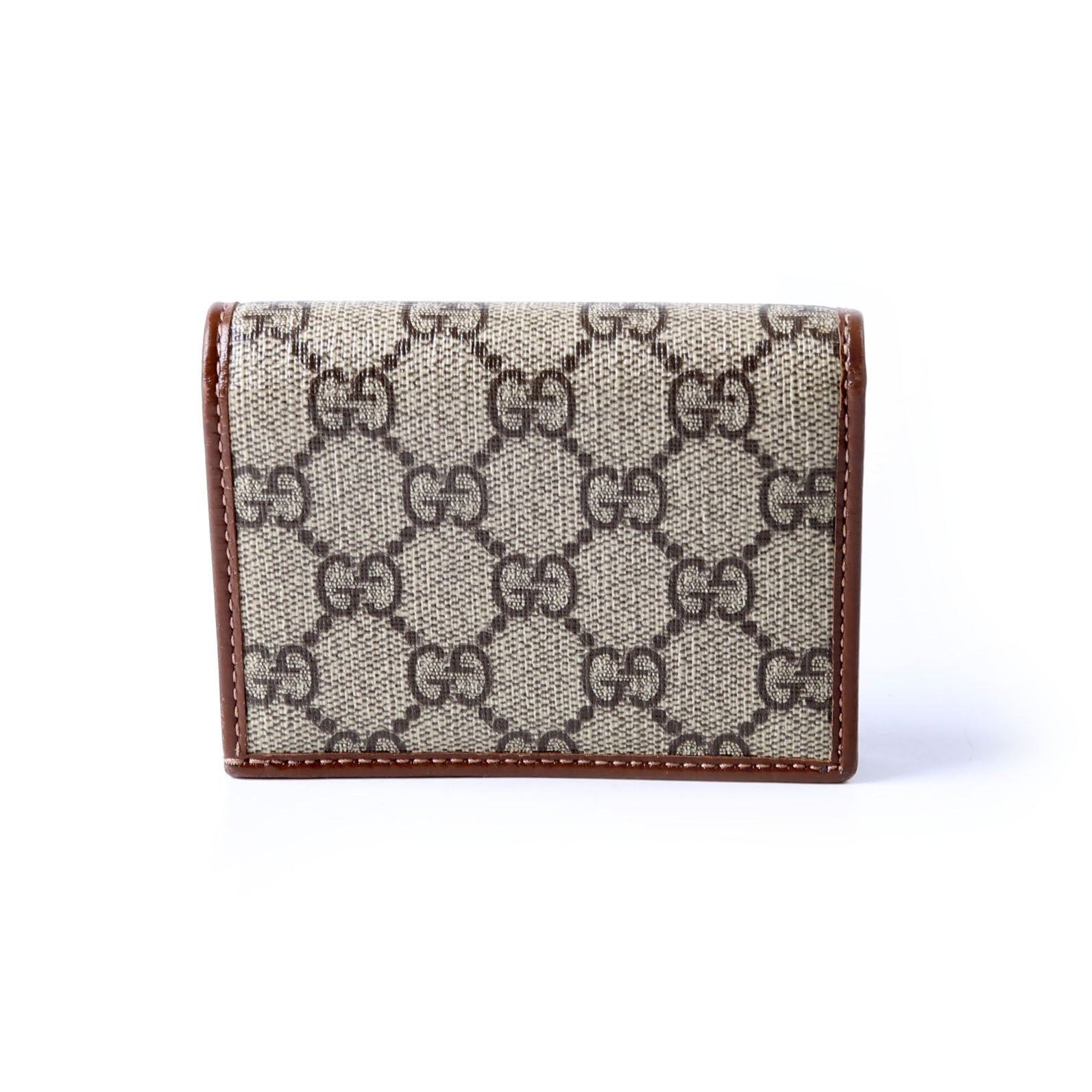 Gucci 621887 Horsebit 1955 GG Supreme Card Case Brown/Beige