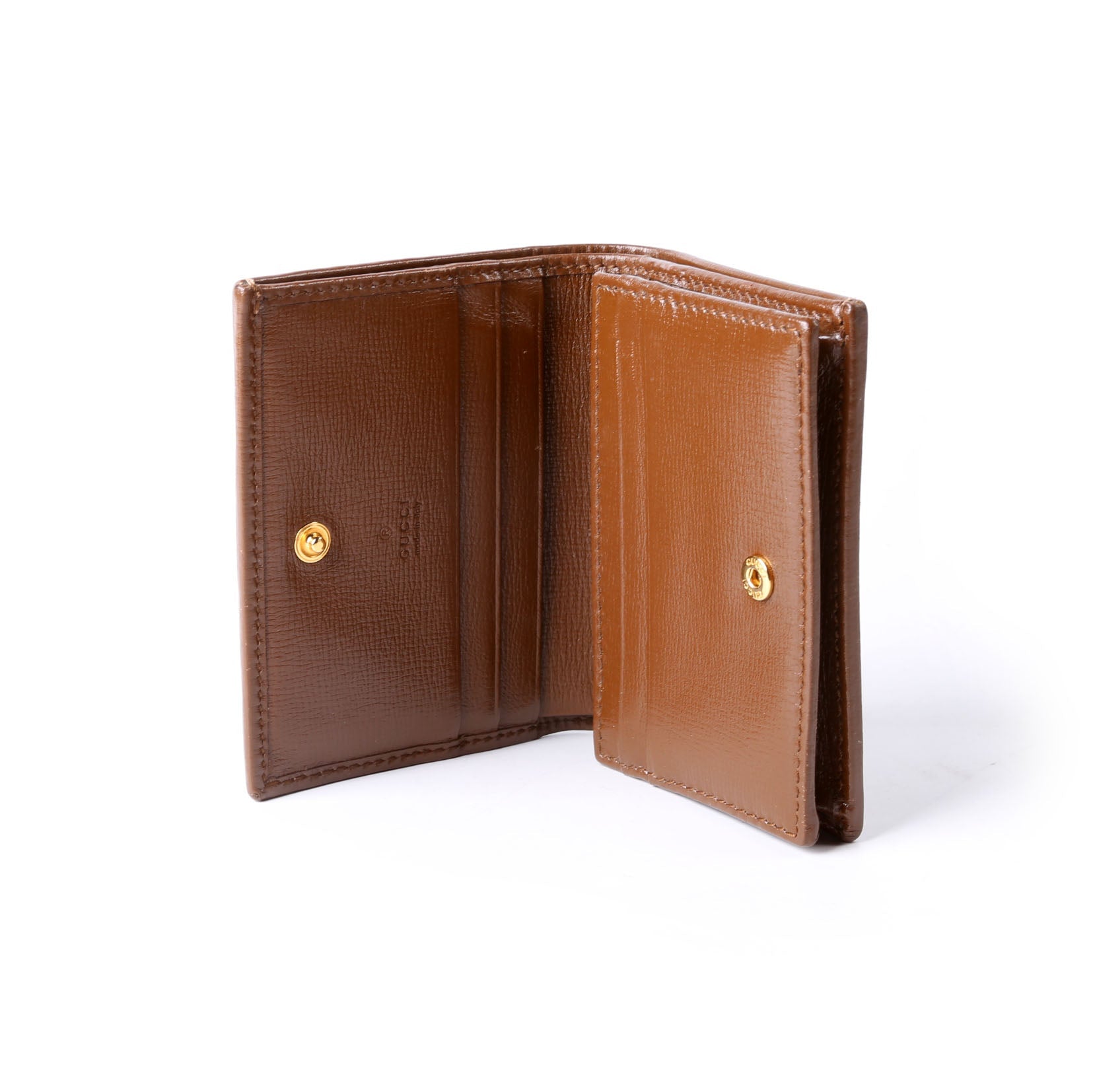 Gucci 621887 Horsebit 1955 GG Supreme Card Case Brown/Beige