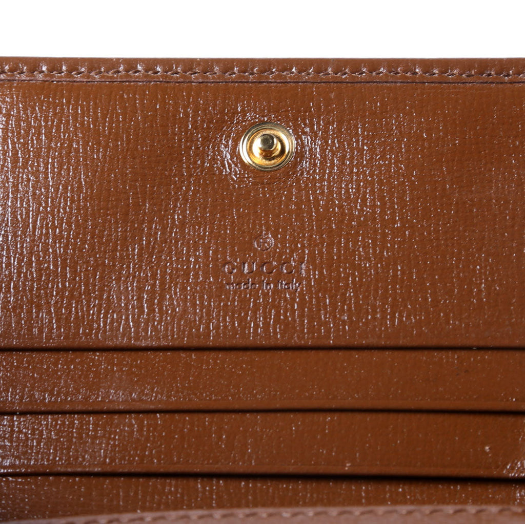 Gucci 621887 Horsebit 1955 GG Supreme Card Case Brown/Beige