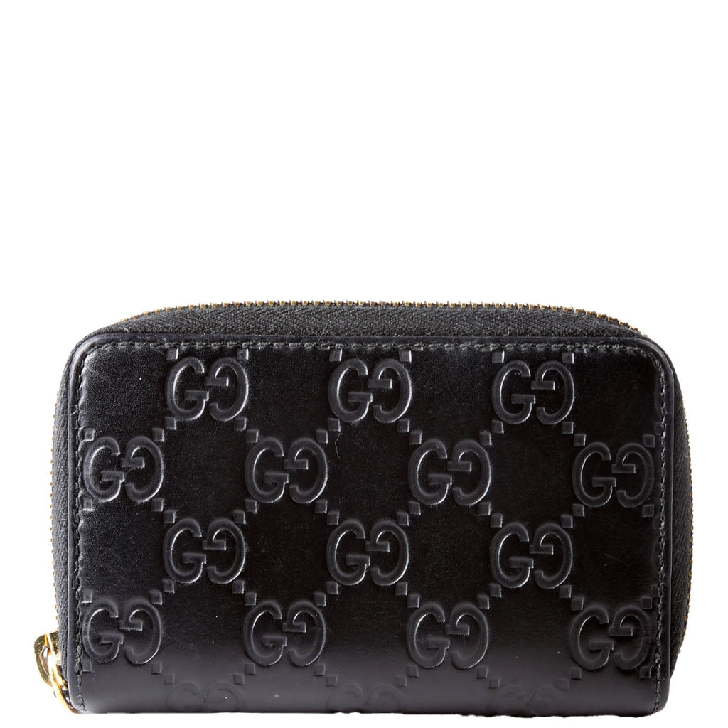 Gucci 447939 Zip Around Card Case Black