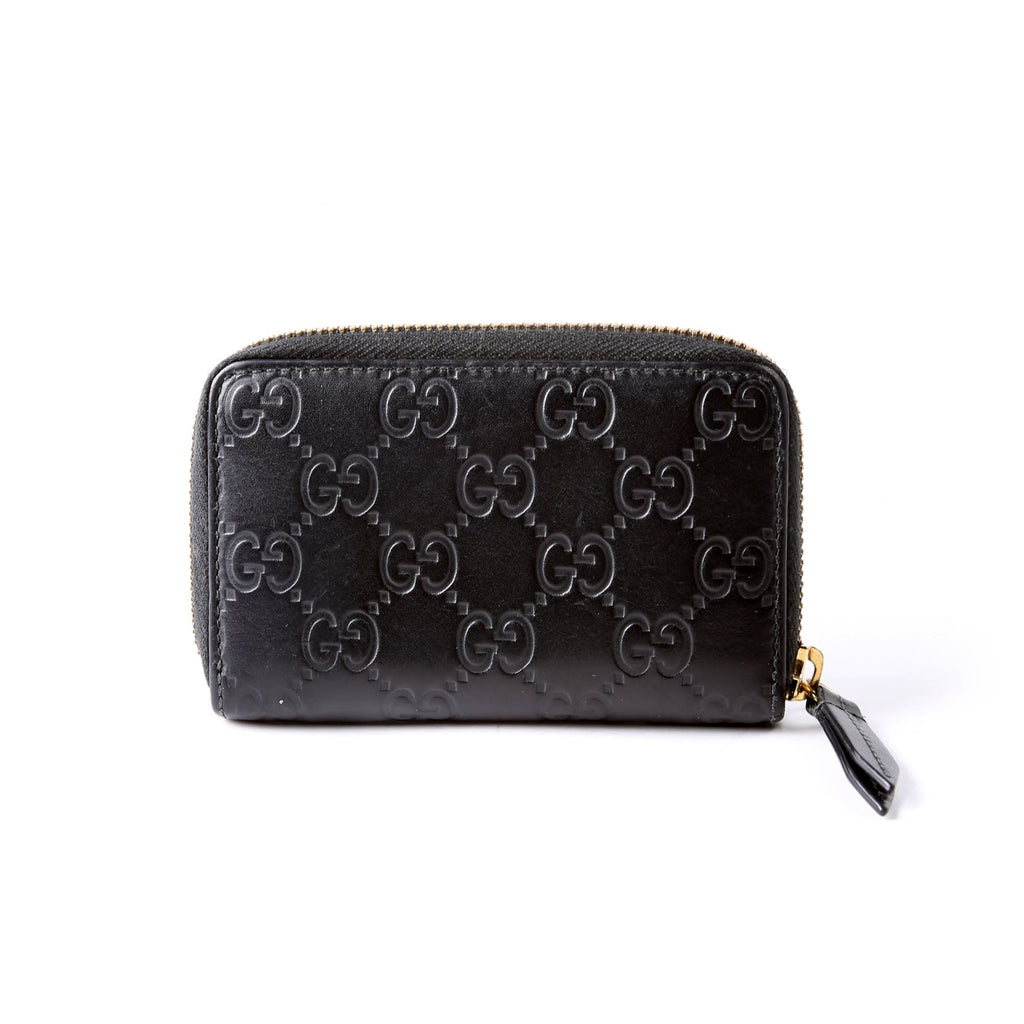 Gucci 447939 Zip Around Card Case Black
