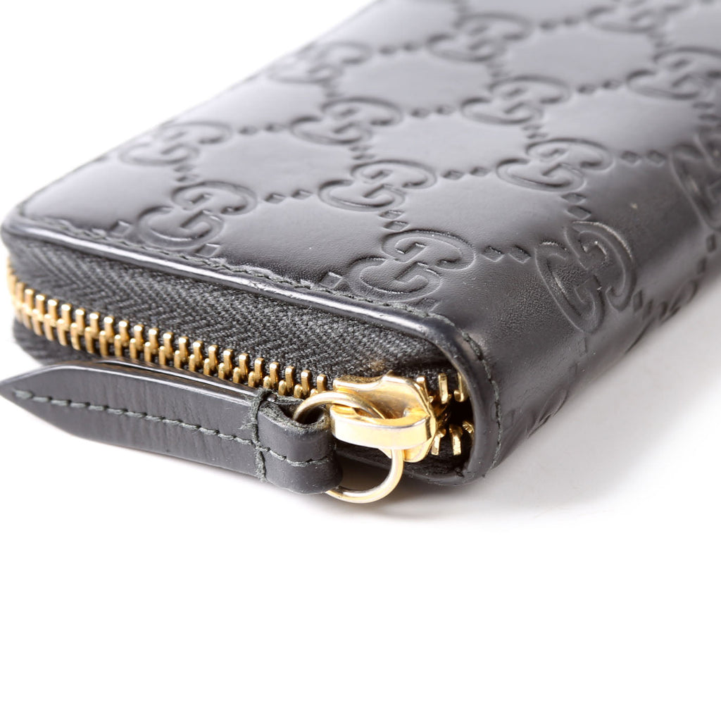 Gucci 447939 Zip Around Card Case Black
