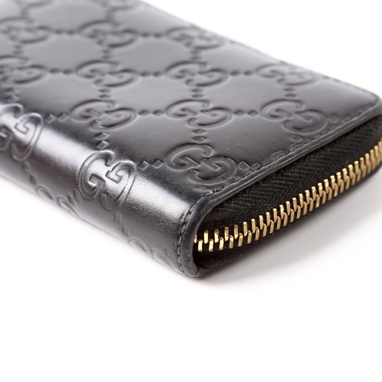 Gucci 447939 Zip Around Card Case Black