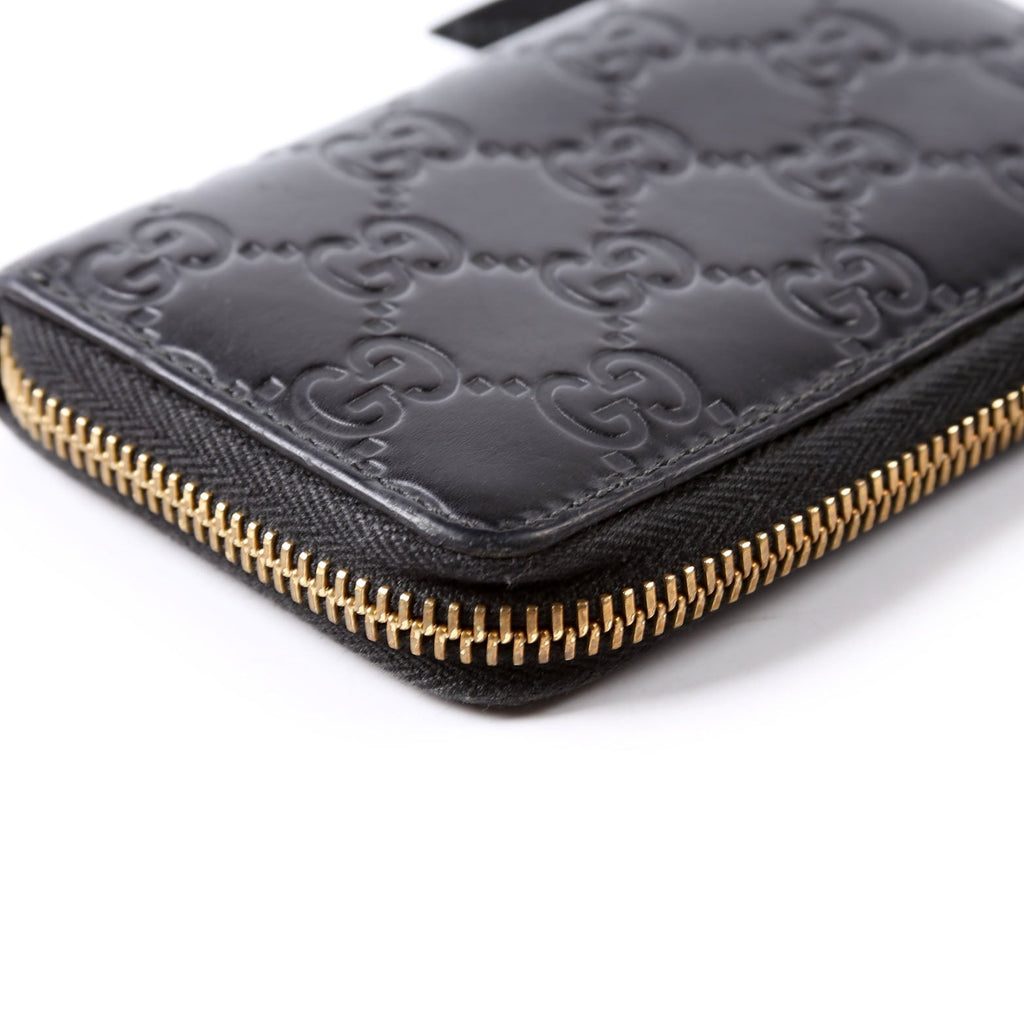 Gucci 447939 Zip Around Card Case Black