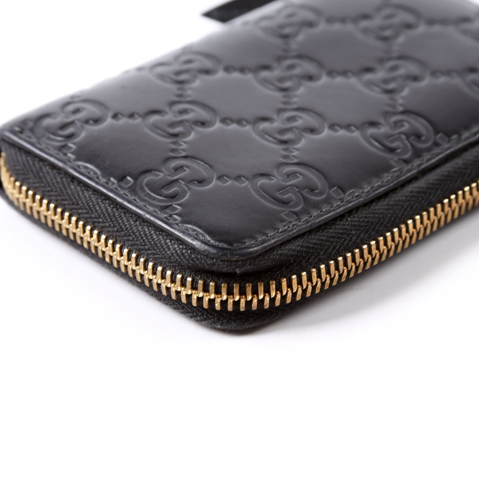 Gucci 447939 Zip Around Card Case Black