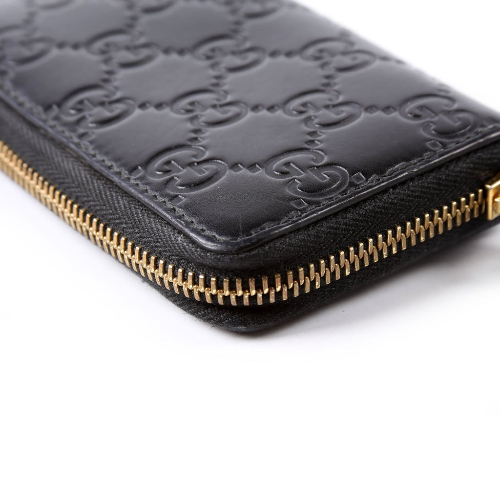 Gucci 447939 Zip Around Card Case Black