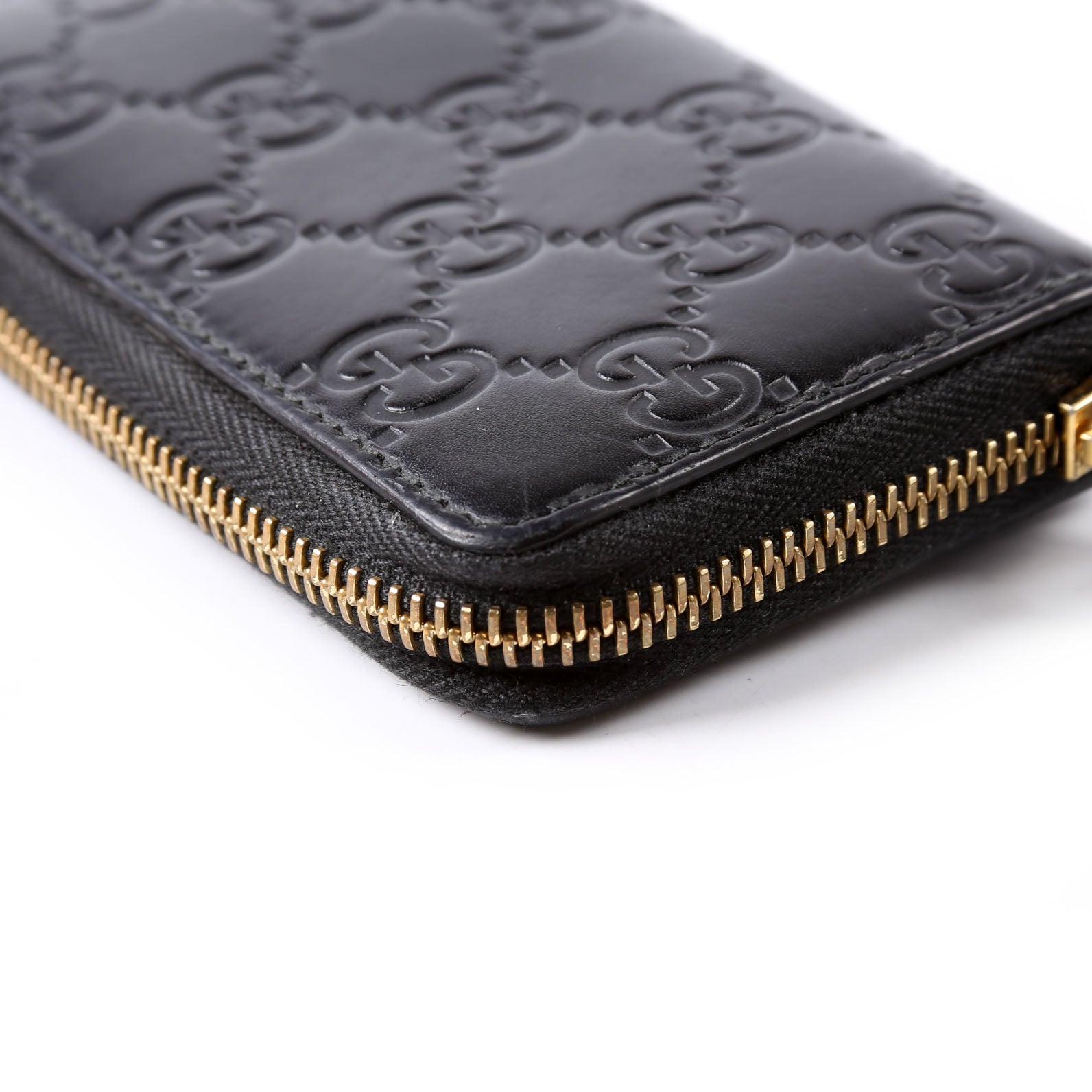 Gucci 447939 Zip Around Card Case Black