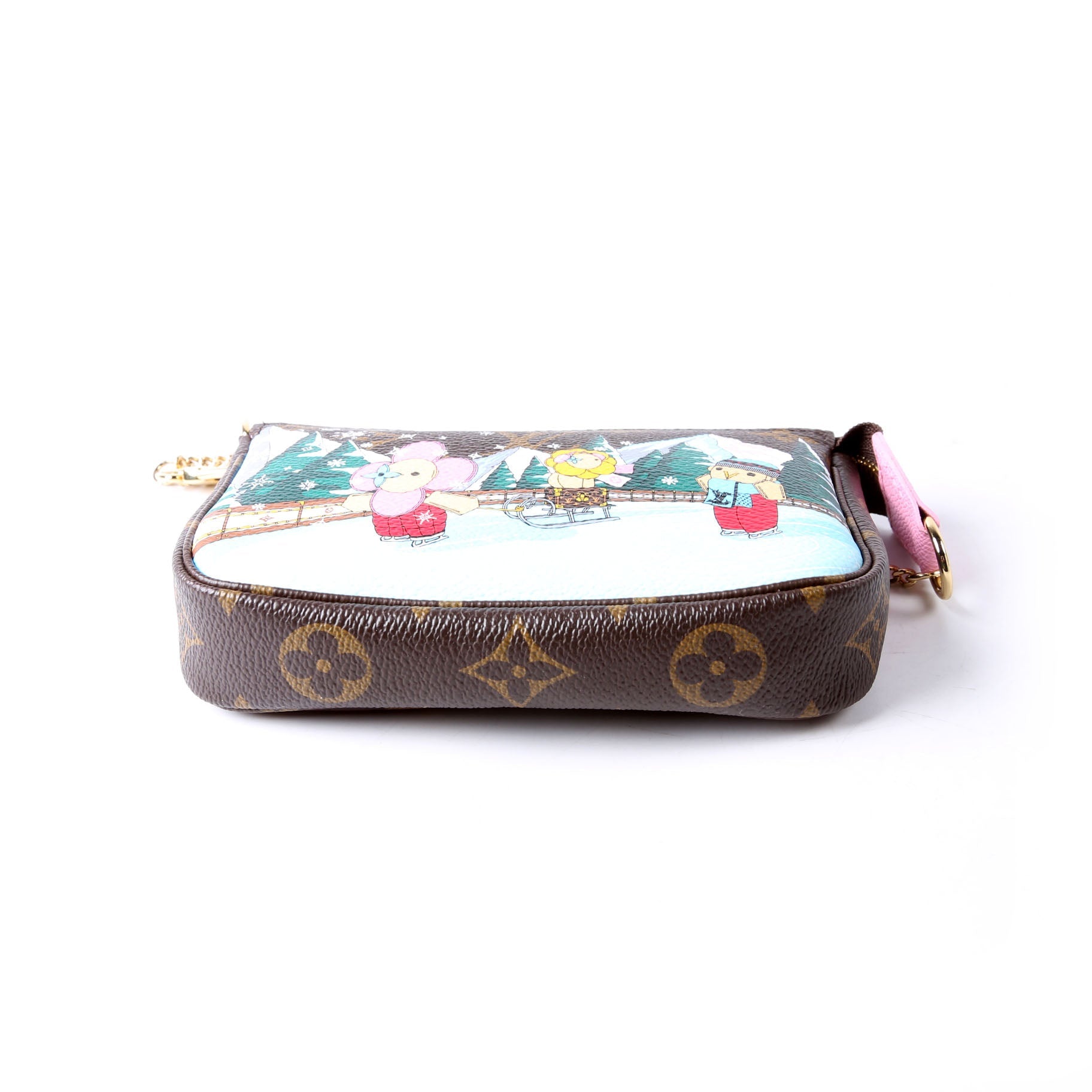 Pochette access Mini 2023 Xmas animation Monogram Brown/Multicolor/Pink