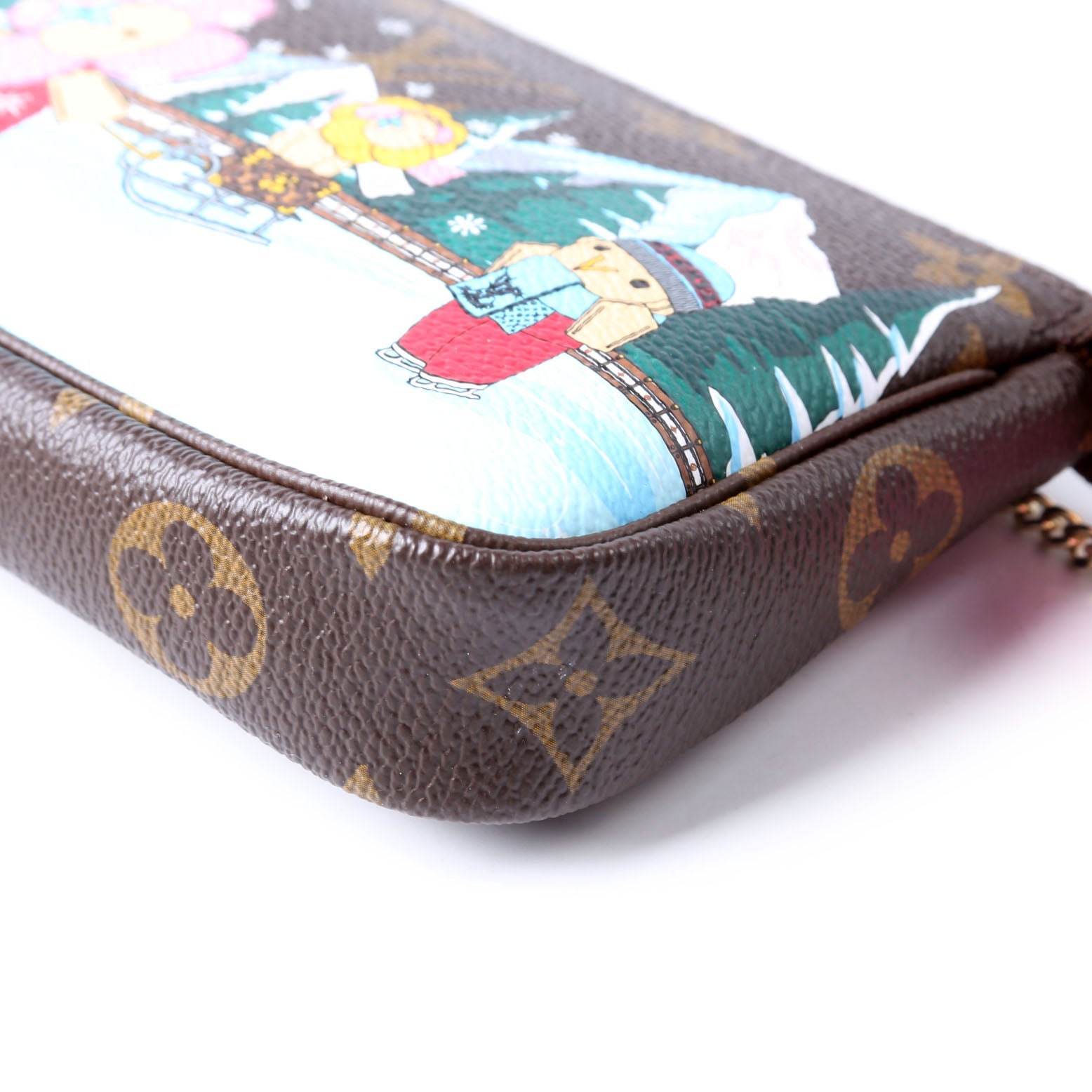 Pochette access Mini 2023 Xmas animation Monogram Brown/Multicolor/Pink
