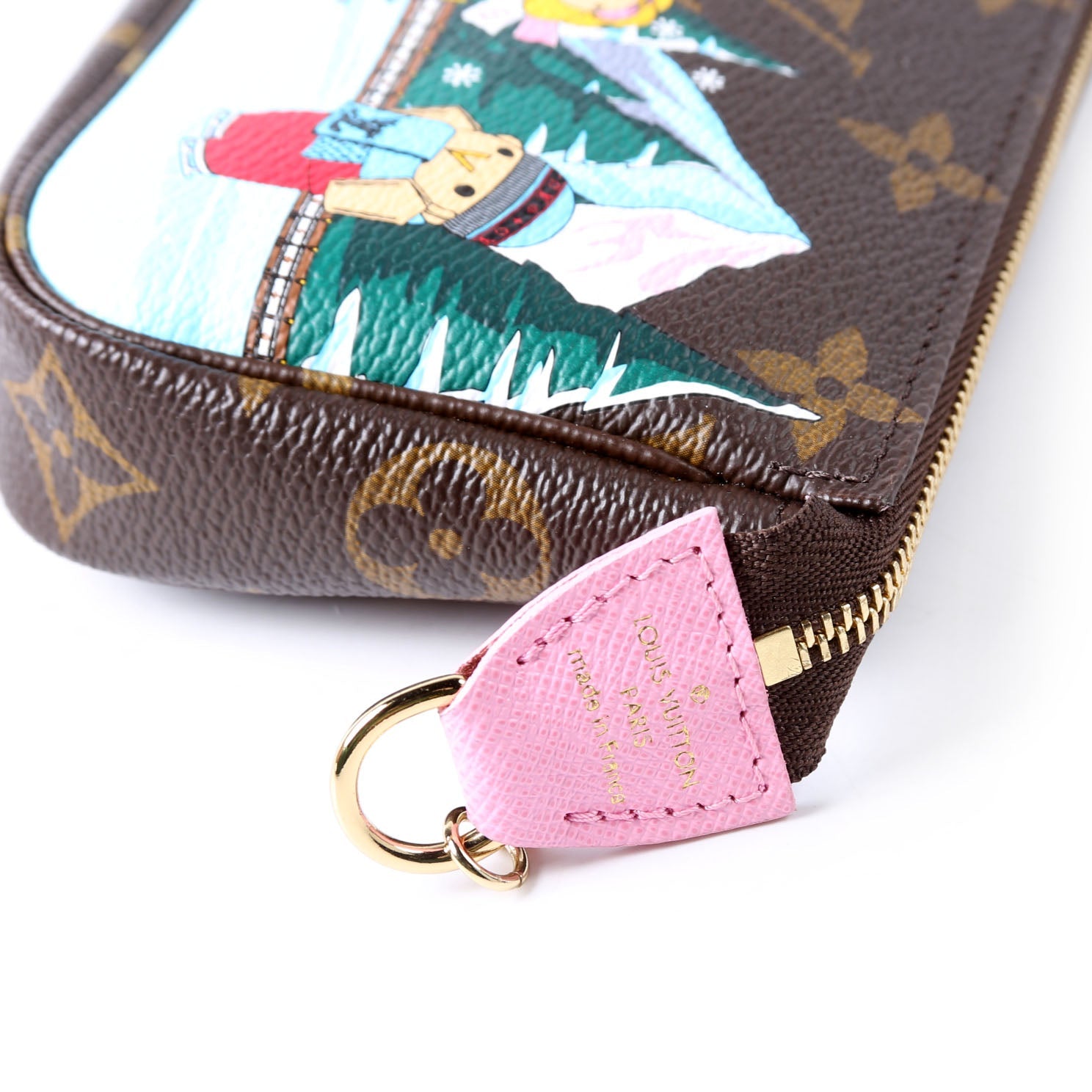 Pochette access Mini 2023 Xmas animation Monogram Brown/Multicolor/Pink