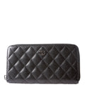 CC Long Zip Around Wallet Caviar 23M Black/Burgundy