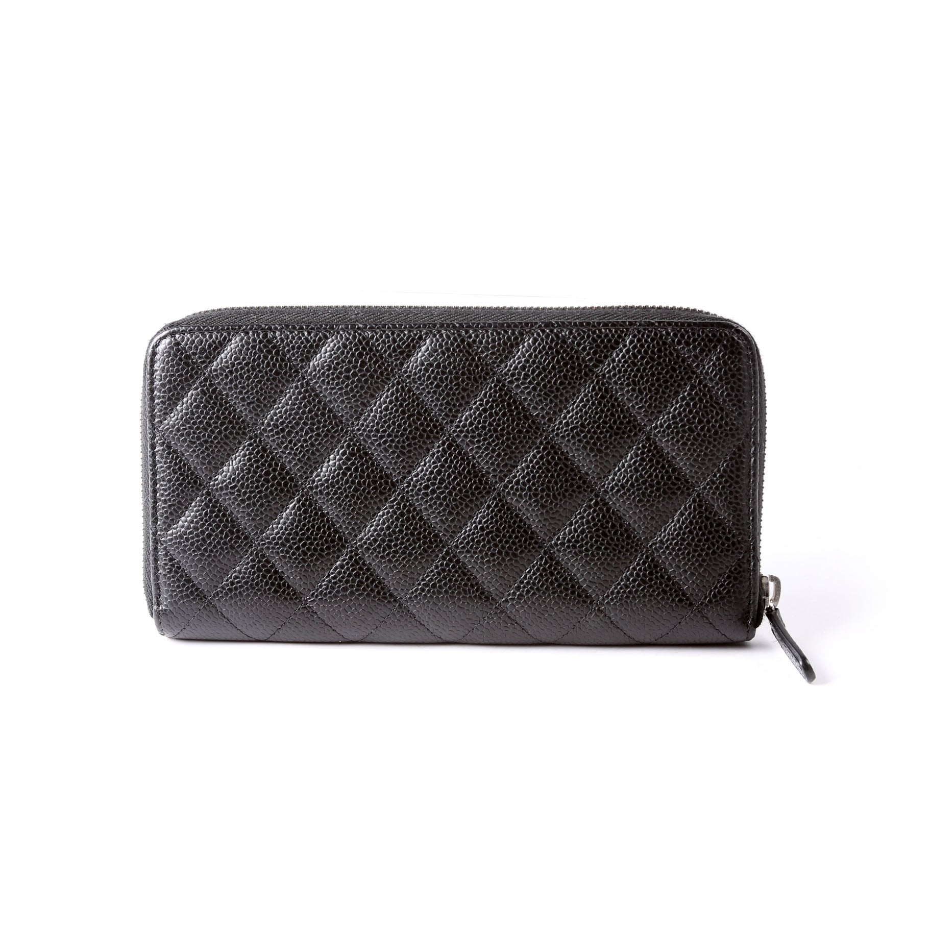 CC Long Zip Around Wallet Caviar 23M Black/Burgundy